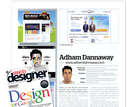 featured in Web Designer Magazine