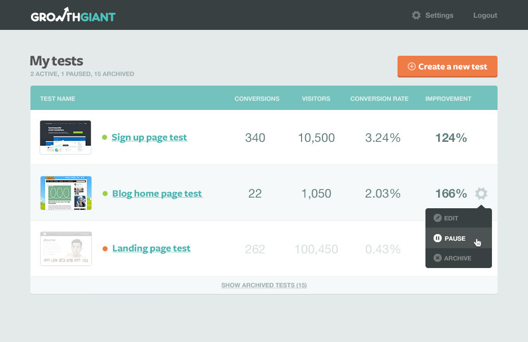 dashboard UI