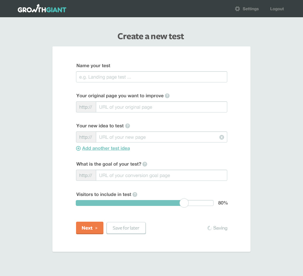 create new test UI