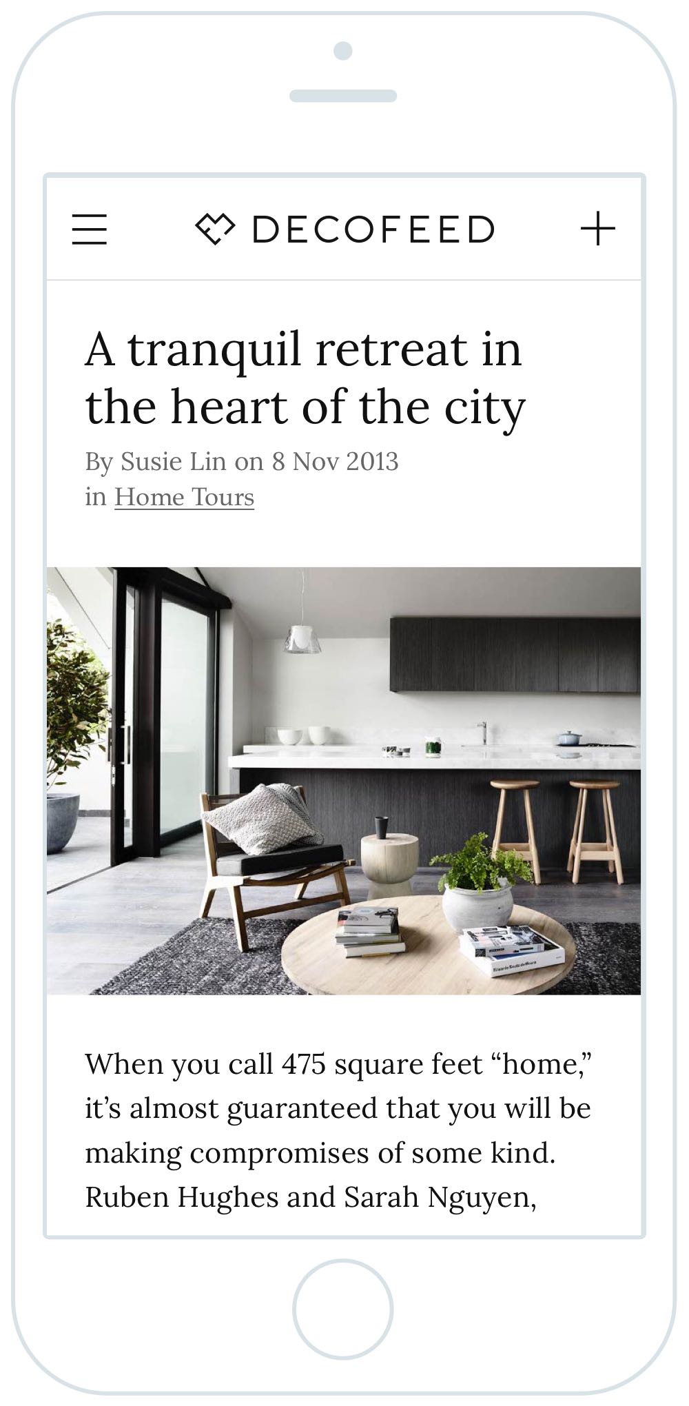 Decofeed blog post title design for mobile