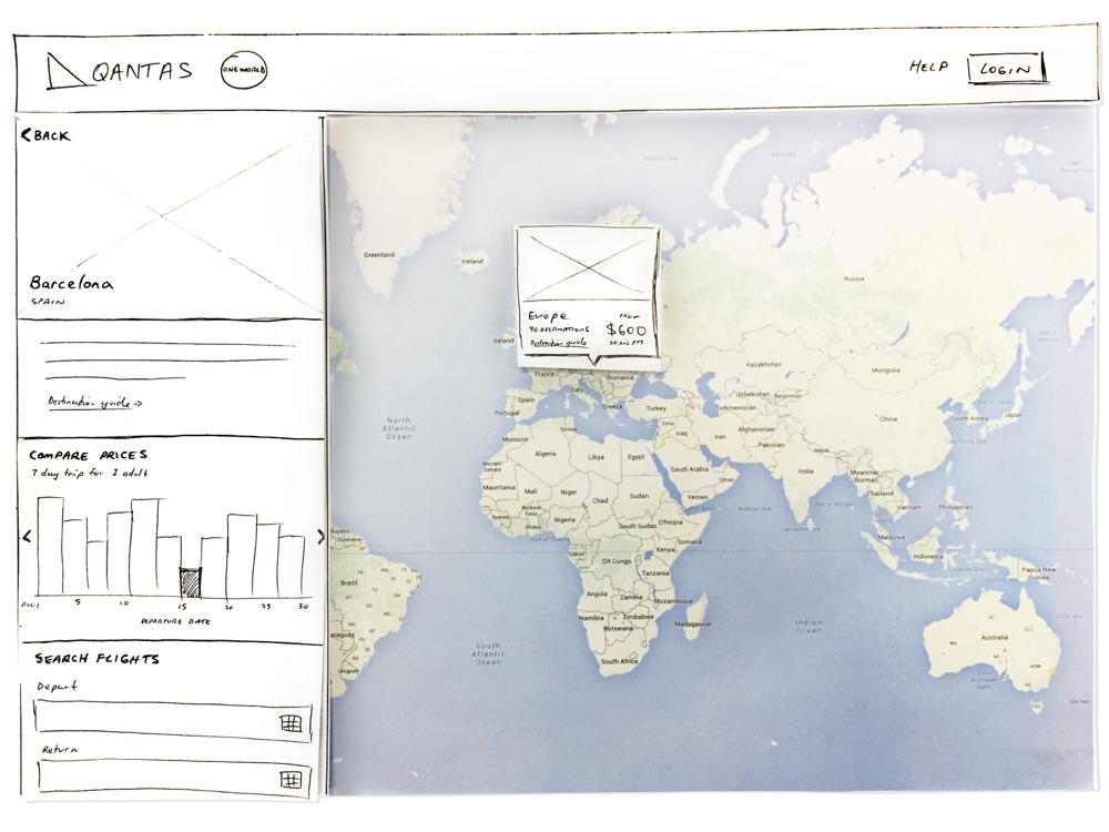 qantas map search bar chart sketch