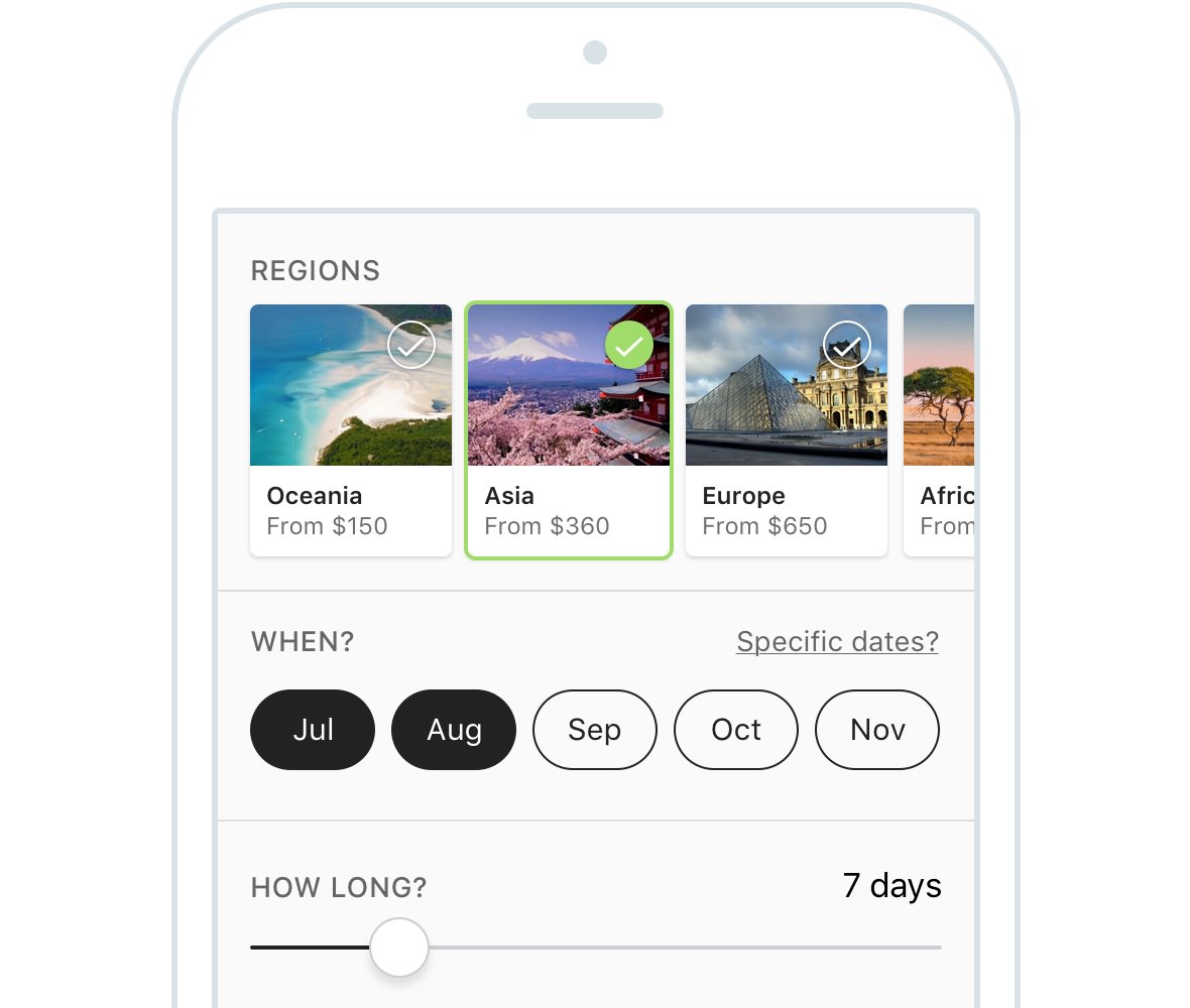 Interest-based flight search concept