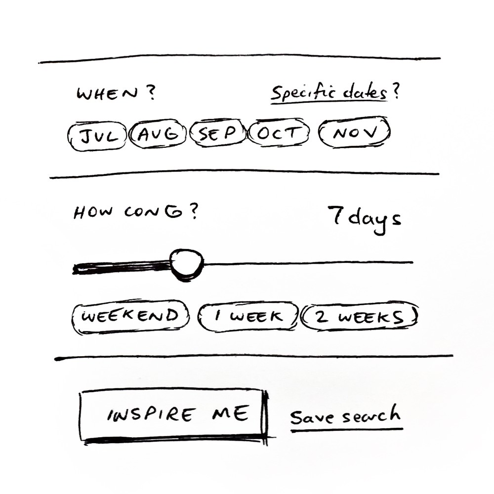 Broad flight search concept filter sketch