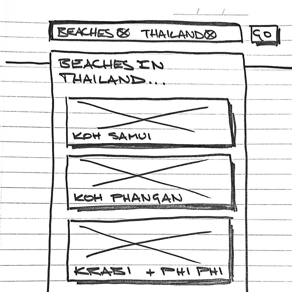 Flight search concept sketch