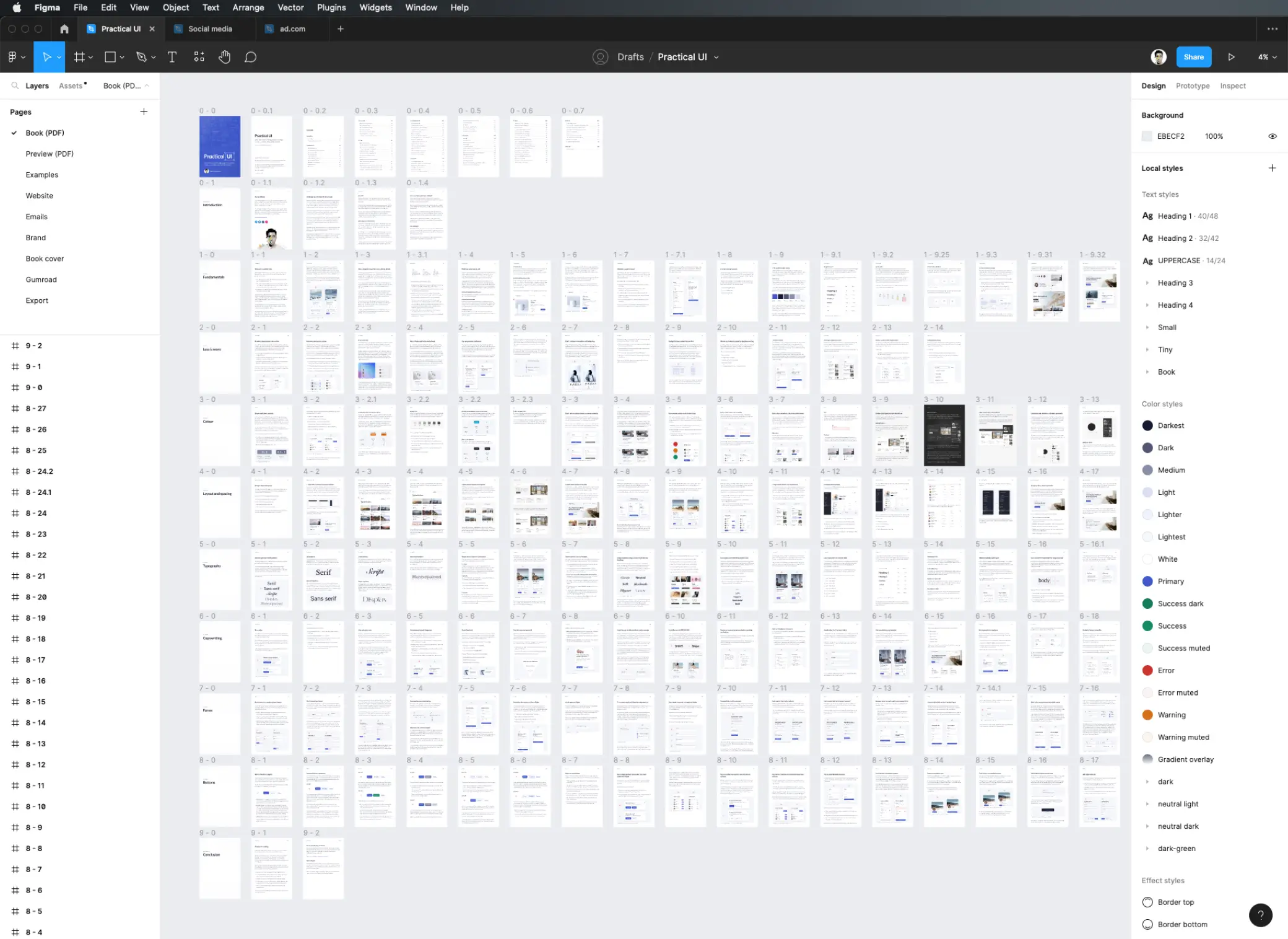 UI design book created in Figma