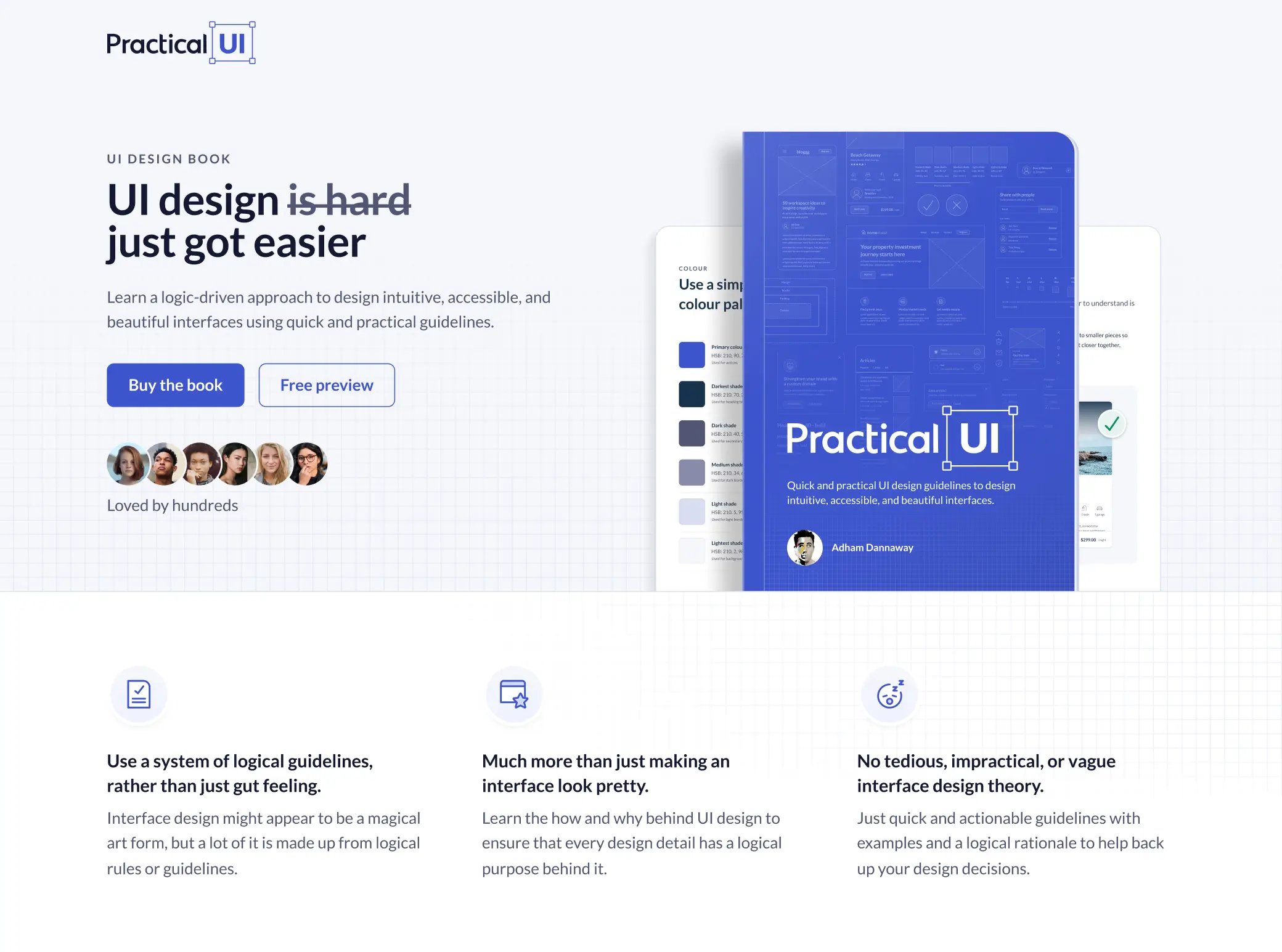 UI design book landing page