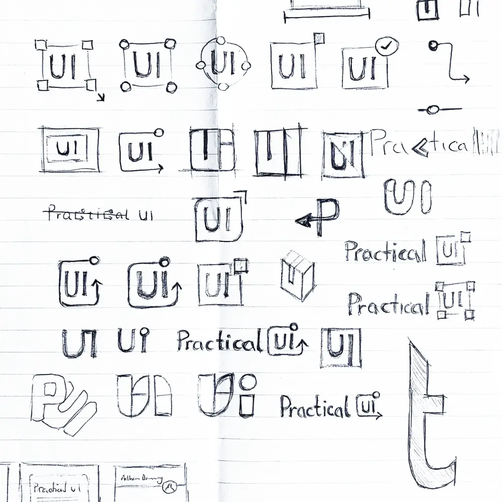 UI design book logo sketches