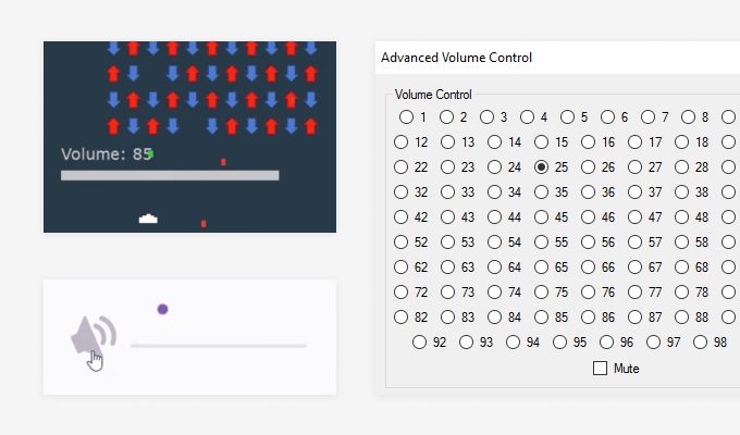 Volume control UI design