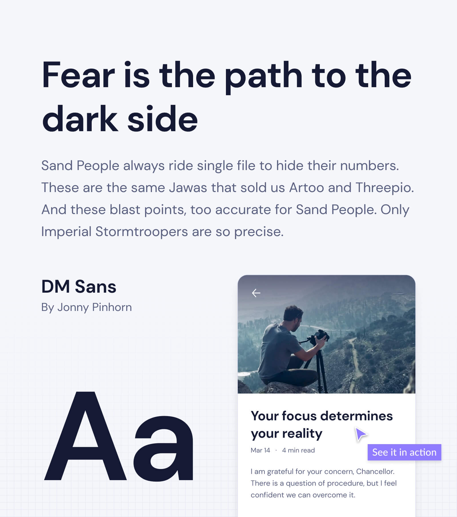 DM Sans typeface